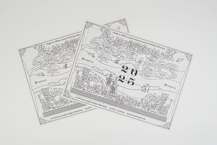 2025 kaorikaneko 切手風目打ちシール ステッカー オリジナル ノベルティ イラスト