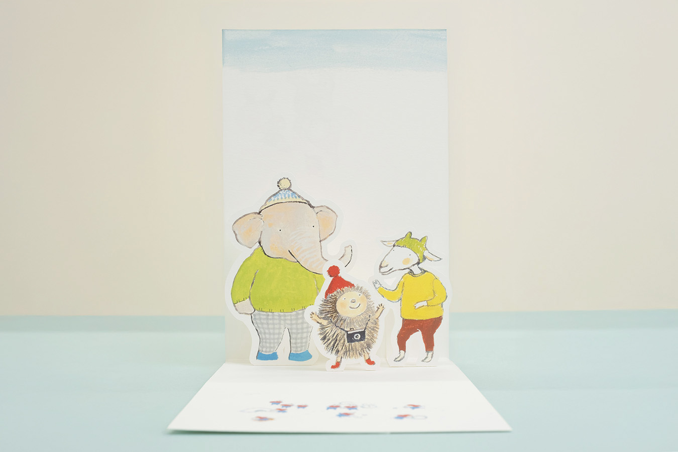 ポレポレゆきのなか　たしろちさと　大日本図書　絵本　ポップアップカード　しかけがみ