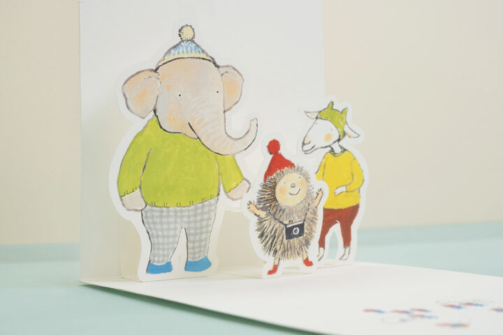 ポレポレゆきのなか　たしろちさと　大日本図書　絵本　ポップアップカード　しかけがみ